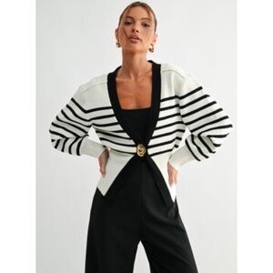 Striped Black and White Cardigan
